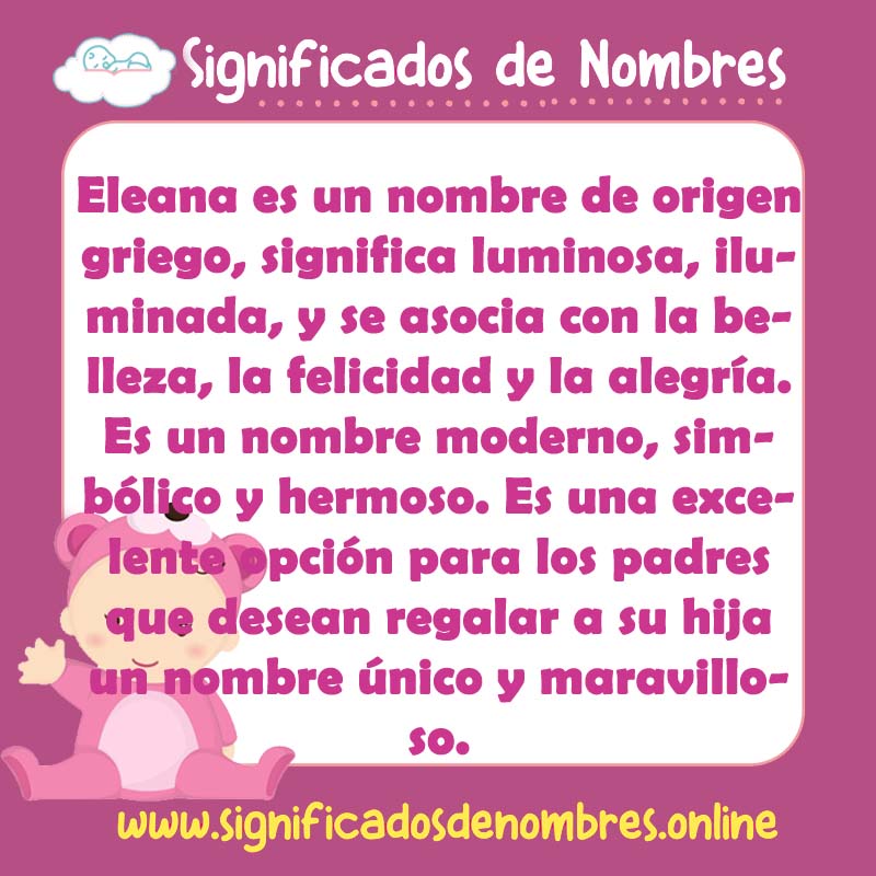 Significado y origen del nombre Eleana