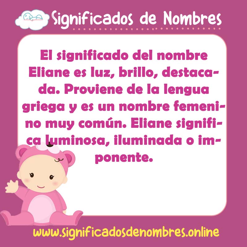 Significado y origen del nombre Eliane
