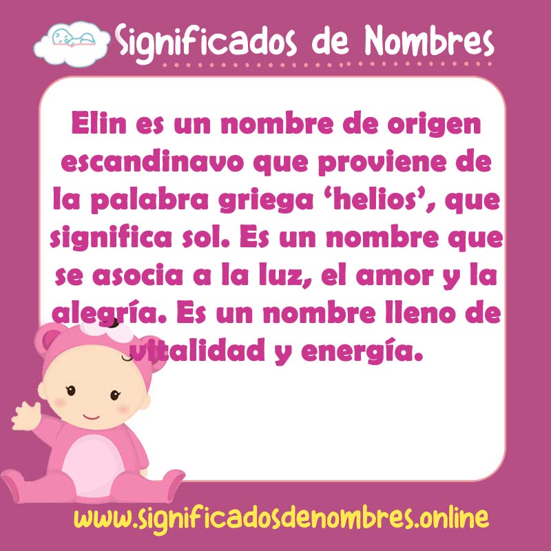 Significado y origen del nombre Elin