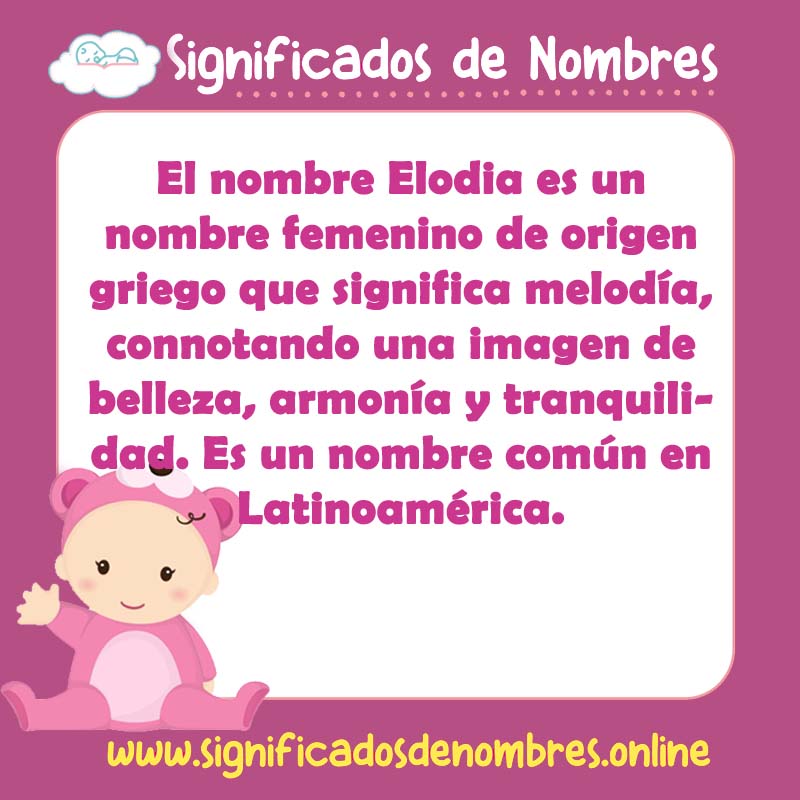 Significado y origen del nombre Elodia