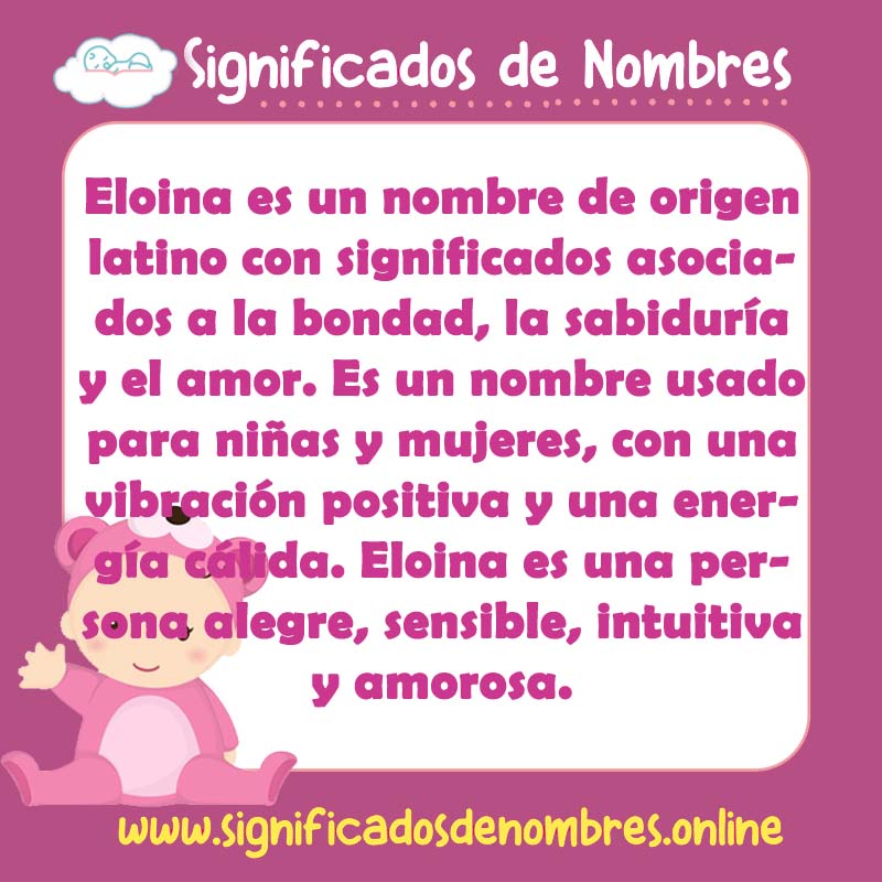 Significado y origen del nombre Eloina