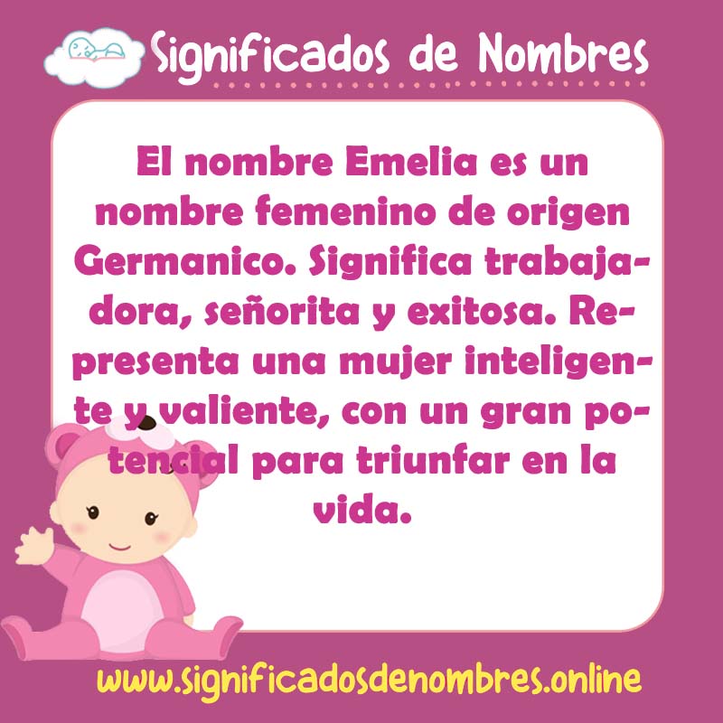 Significado y origen del nombre Emelia