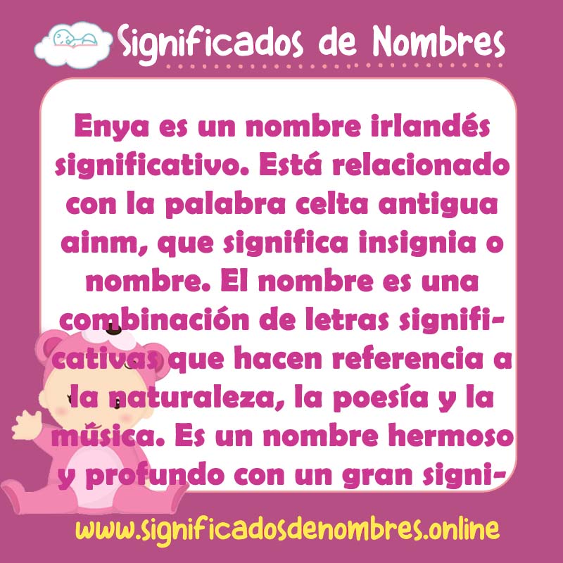Significado y origen del nombre Enya