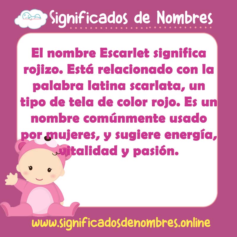 Significado y origen del nombre Escarlet