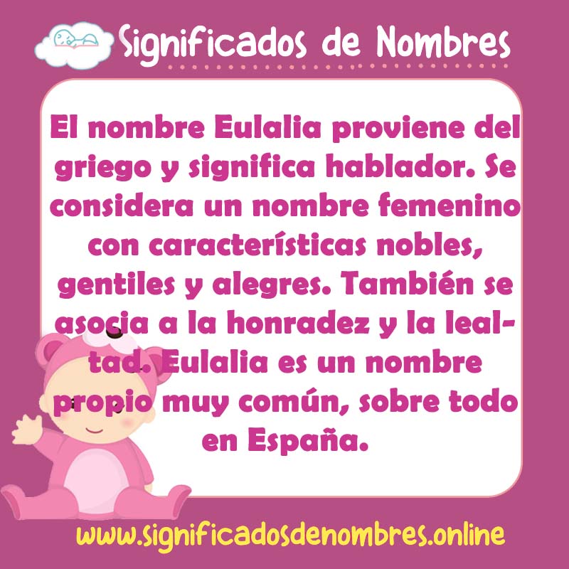 Significado y origen del nombre Eulalia