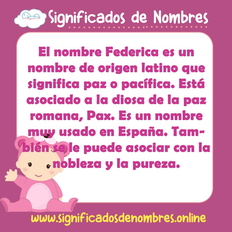 Significado y origen del nombre Federica