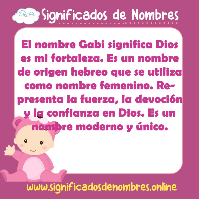 Significado y origen del nombre Gabi