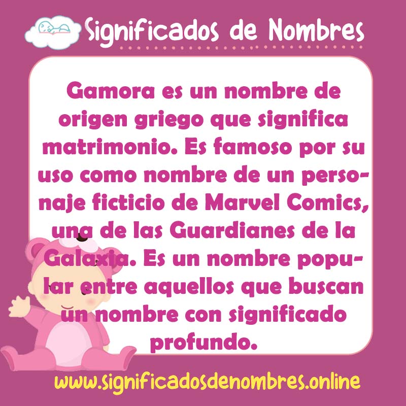 Significado y origen del nombre Gamora