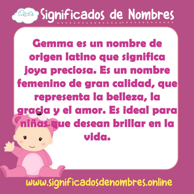 Significado y origen del nombre Gemma