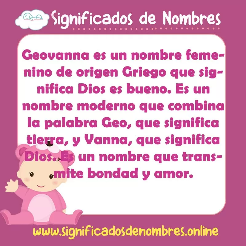 Significado y origen del nombre Geovanna