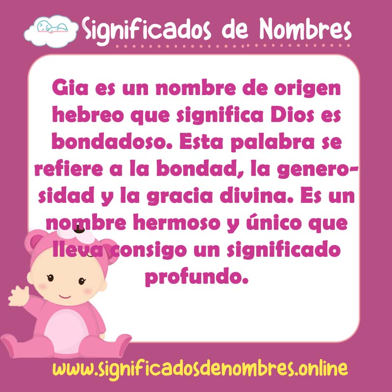 Significado y origen del nombre Gia