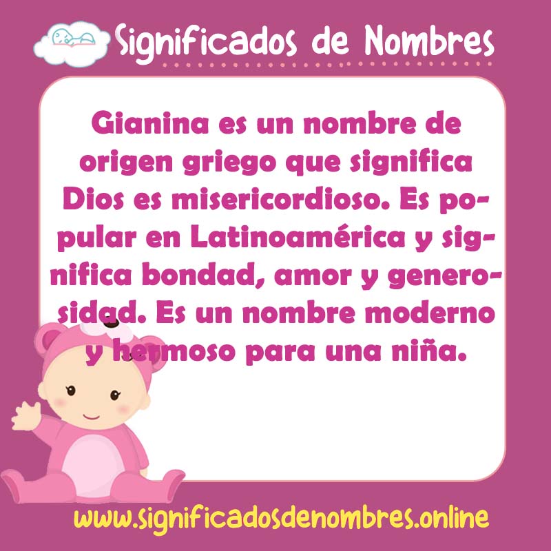 Significado y origen del nombre Gianina