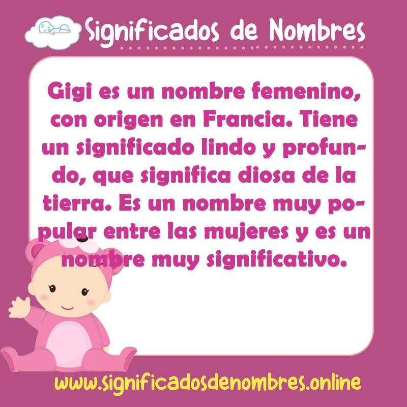Significado y origen del nombre Gigi