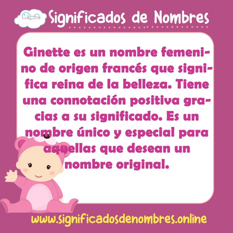 Significado y origen del nombre Ginette