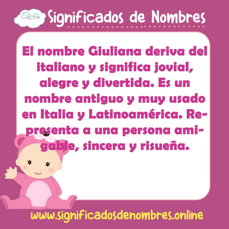 Significado y origen del nombre Giuliana