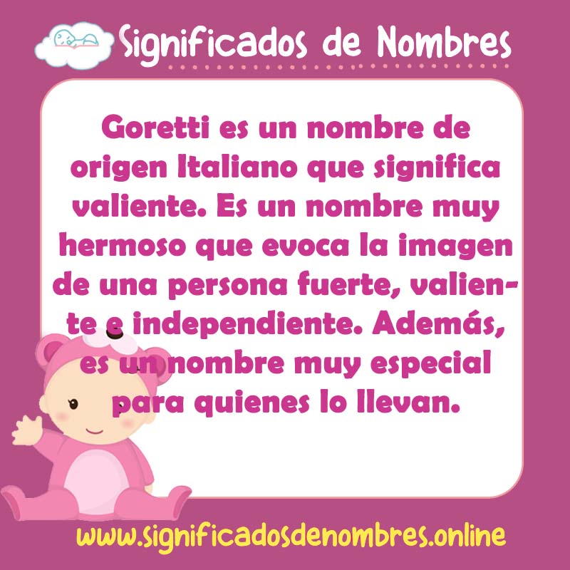 Significado y origen del nombre Goretti