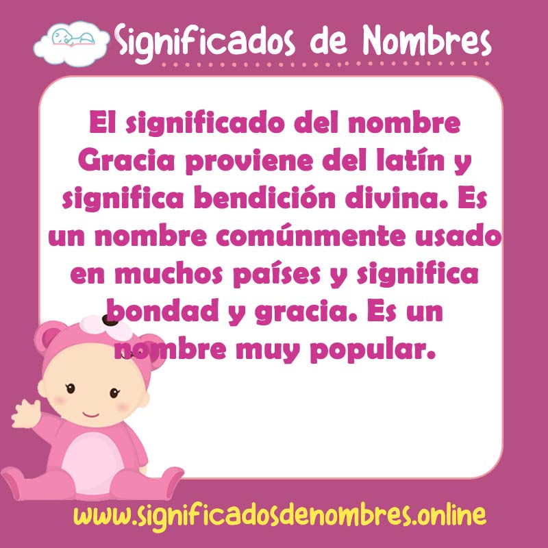 Significado y origen del nombre Gracia