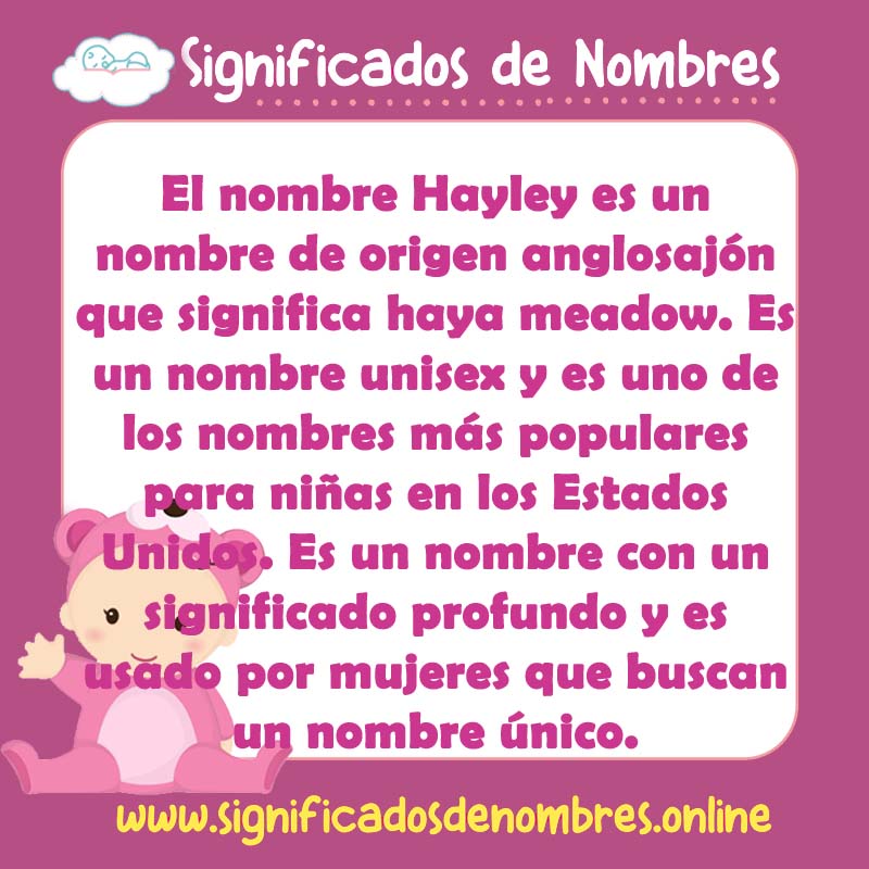 Significado y origen del nombre Hayley