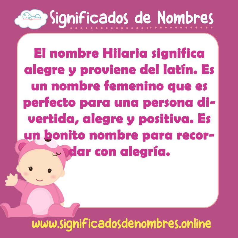 Significado y origen del nombre Hilaria