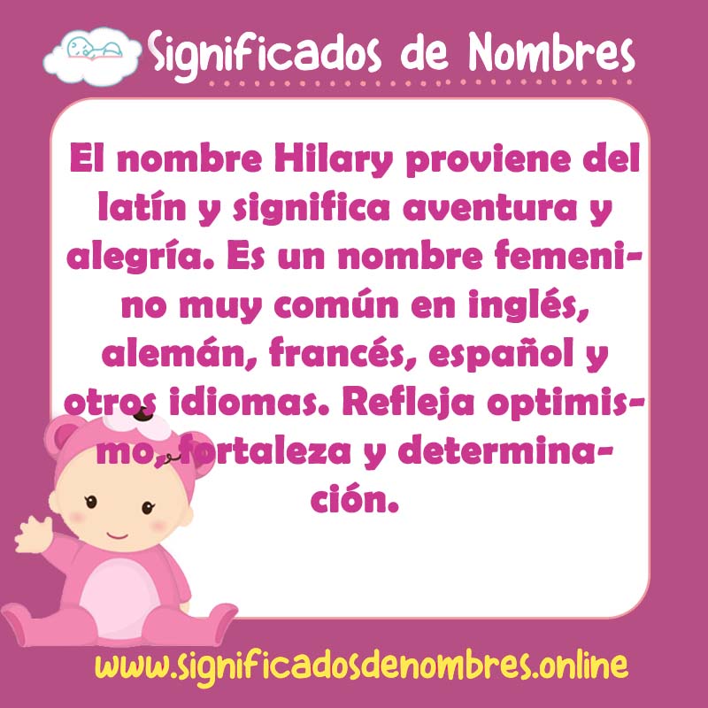 Significado y origen del nombre Hilary