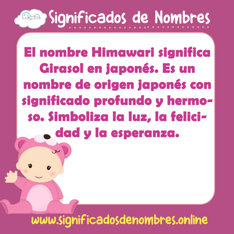 Significado y origen del nombre Himawari