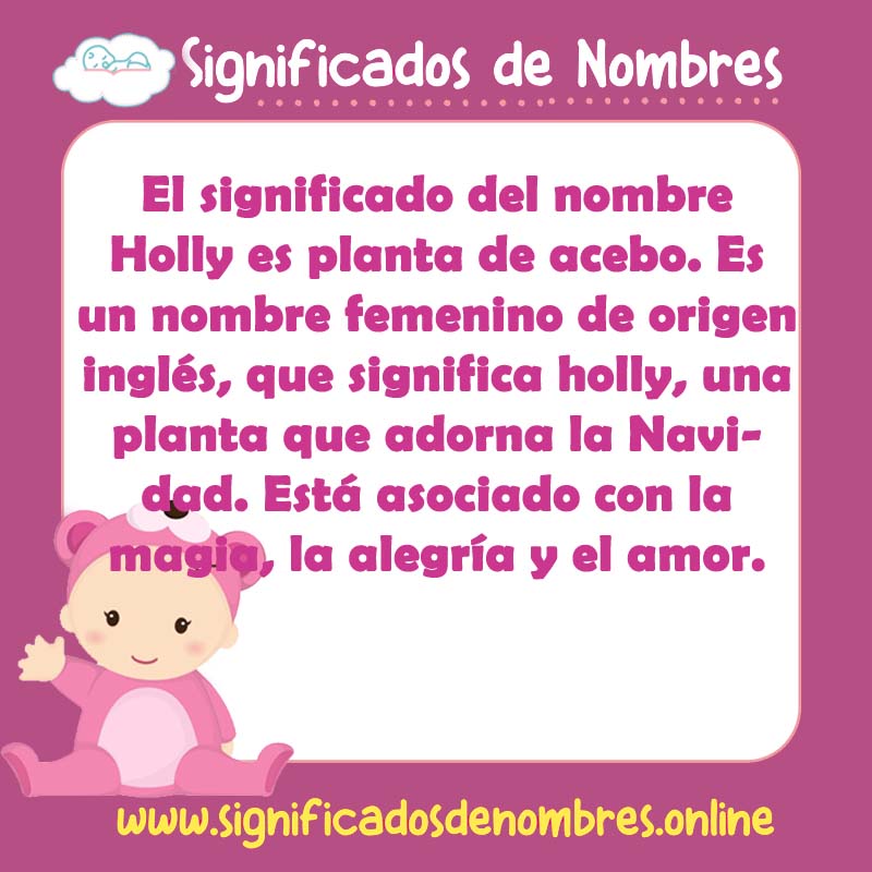 Significado y origen del nombre Holly