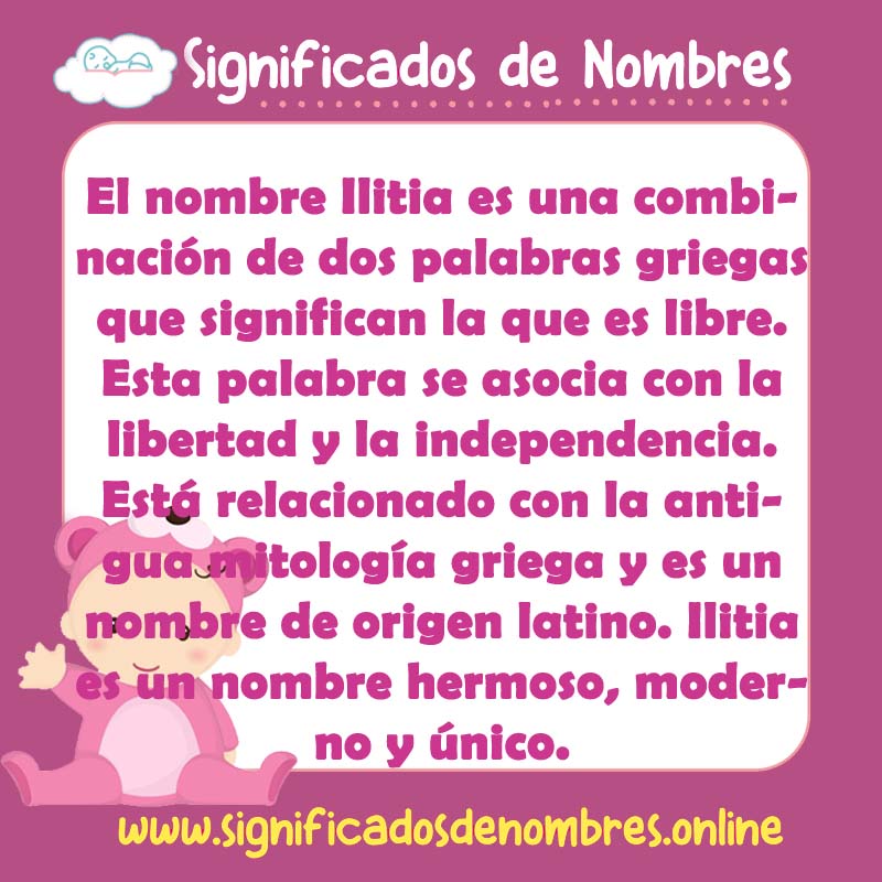 Significado y origen del nombre Ilitia