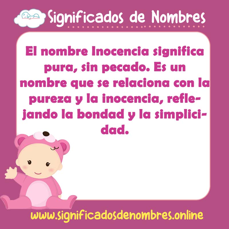 Significado y origen del nombre Inocencia