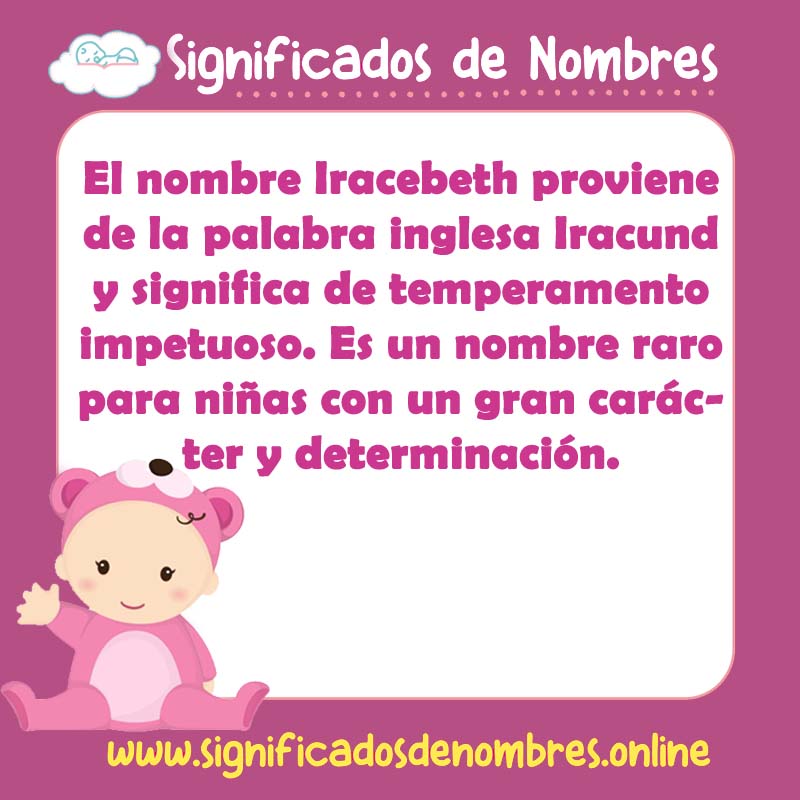 Significado y origen del nombre Iracebeth
