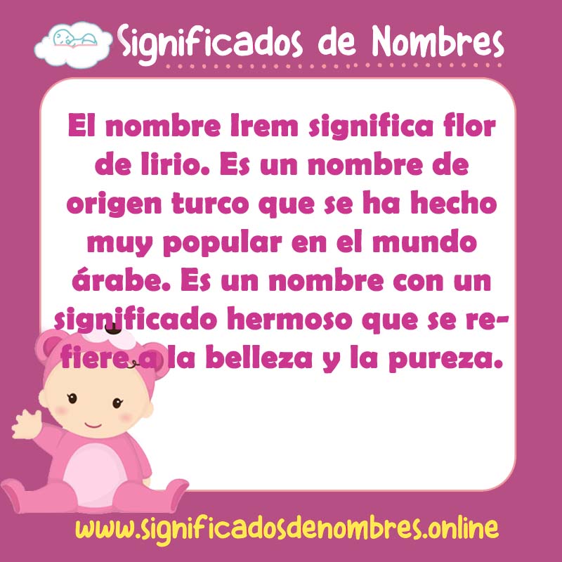Significado y origen del nombre Irem