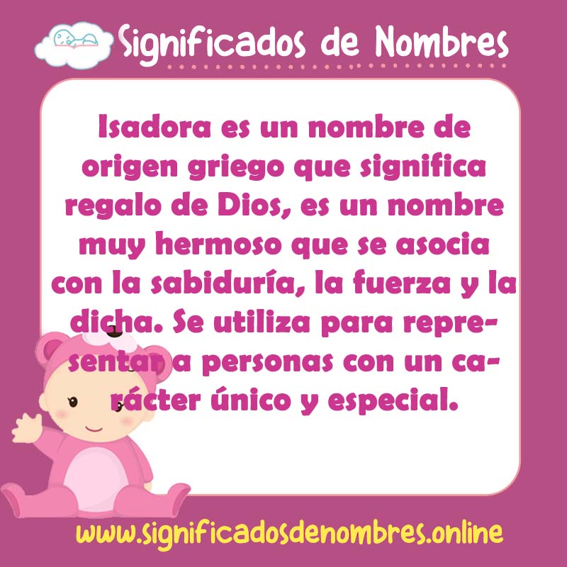 Significado y origen del nombre Isadora