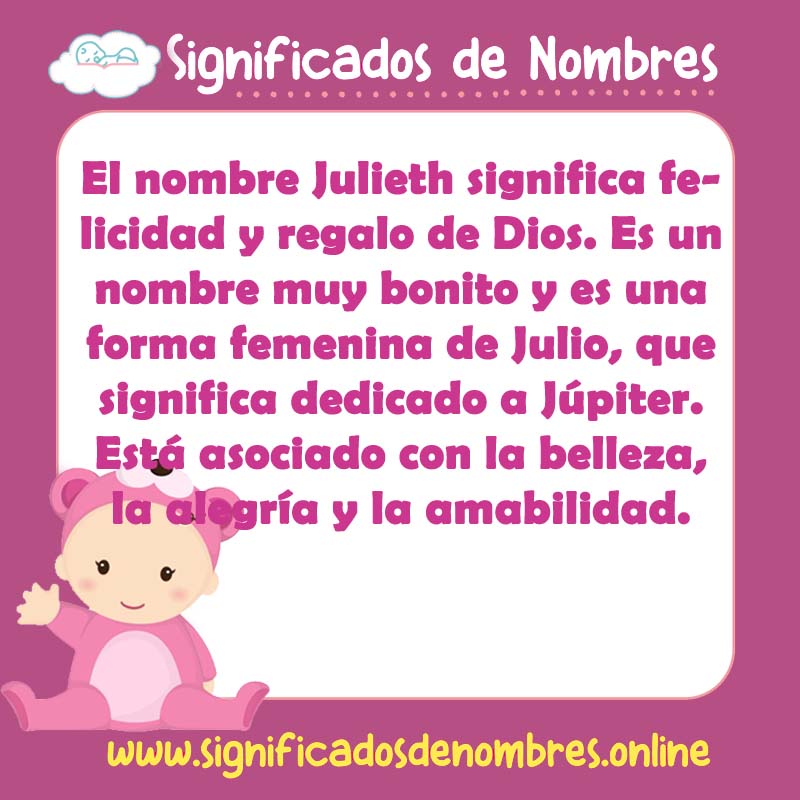 Significado y origen del nombre Julieth