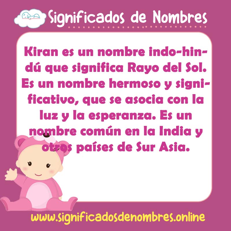 Significado y origen del nombre Kiran