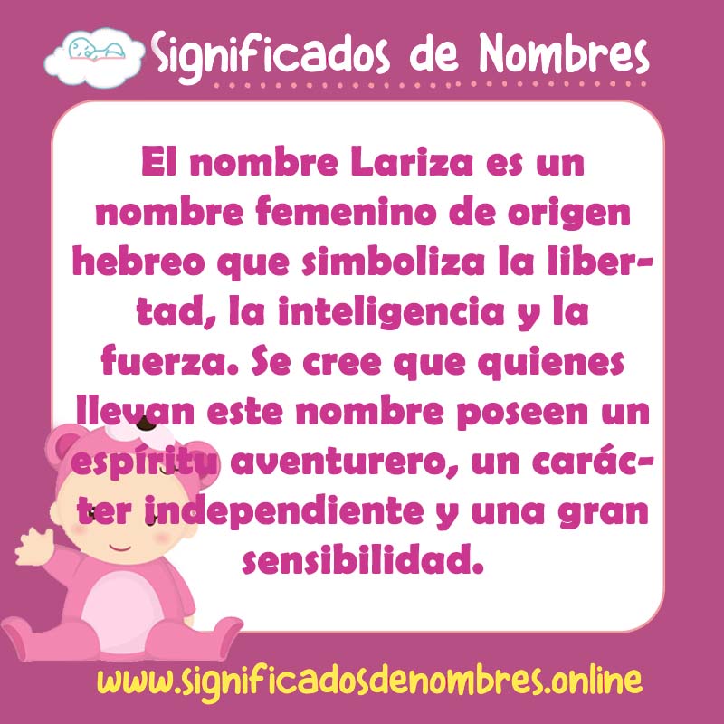 Significado y origen del nombre Lariza