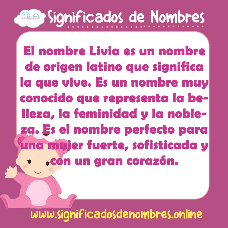 Significado y origen del nombre Livia