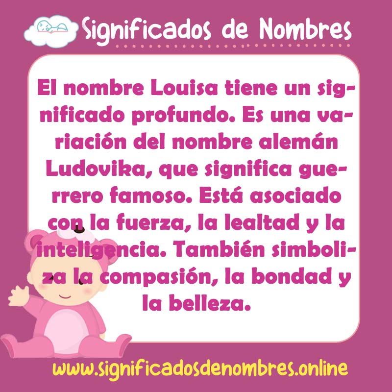 Significado y origen del nombre Louisa