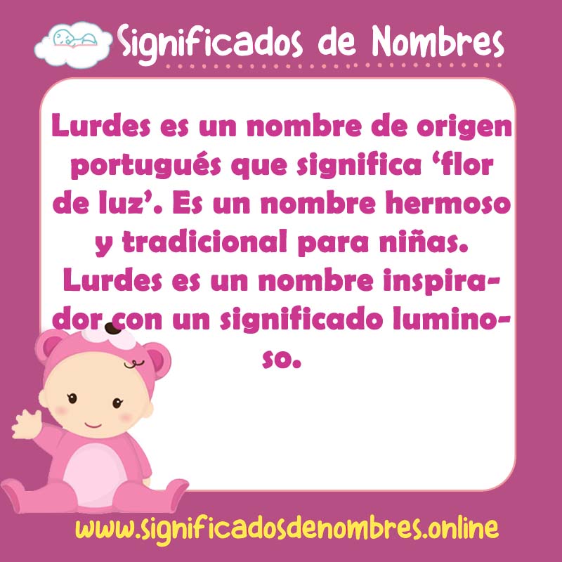 Significado y origen del nombre Lurdes