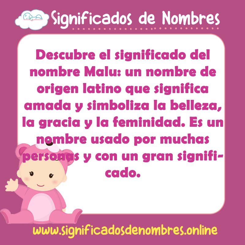 Significado y origen del nombre Malu