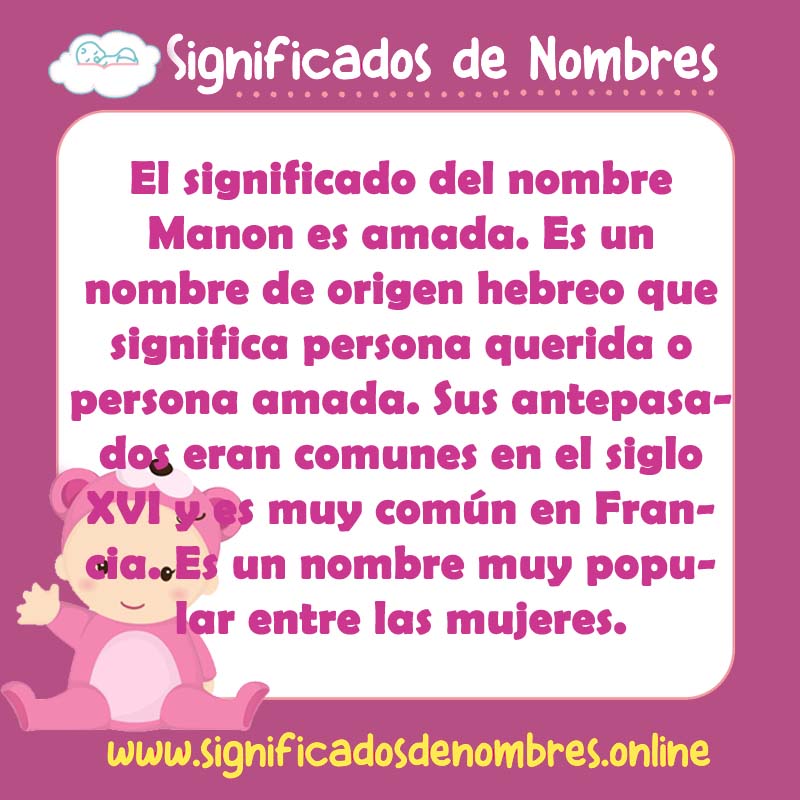 Significado y origen del nombre Manon