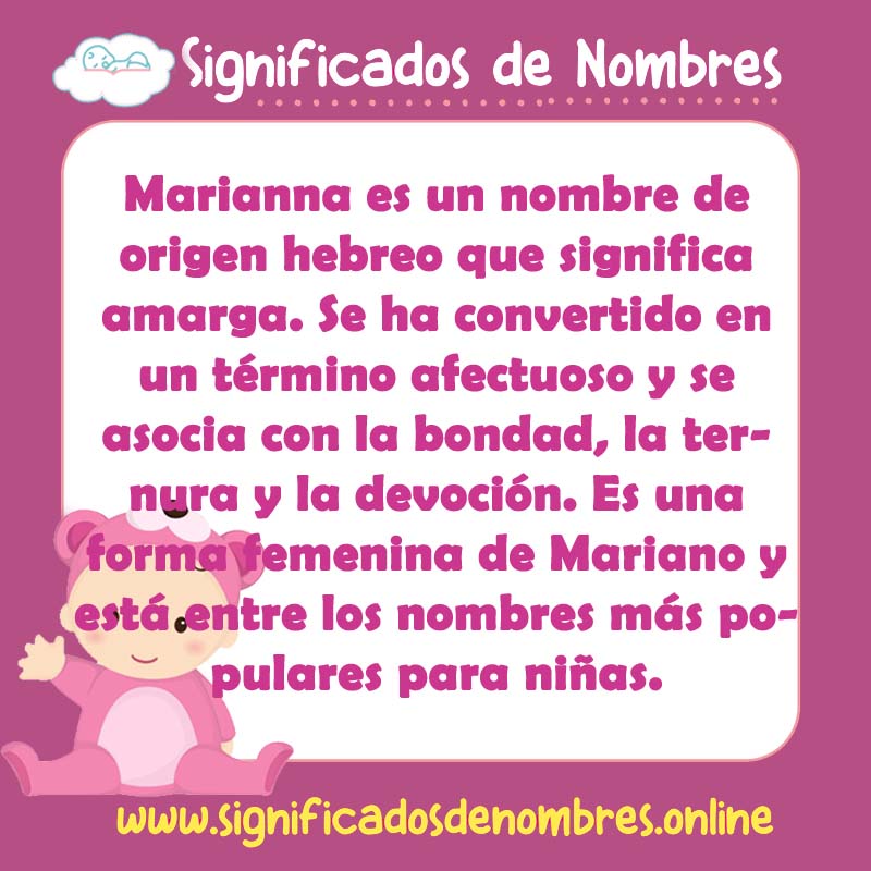 Significado y origen del nombre Marianna