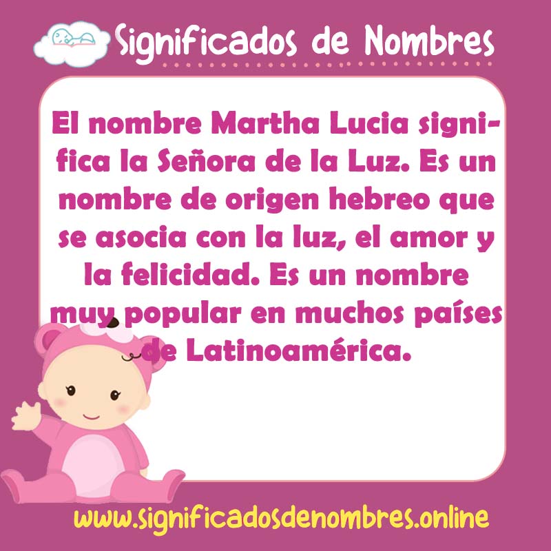 Significado y origen del nombre Martha Lucia