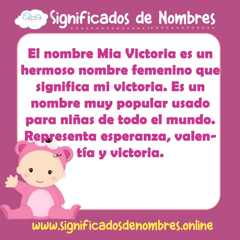 Significado y origen del nombre Mia Victoria