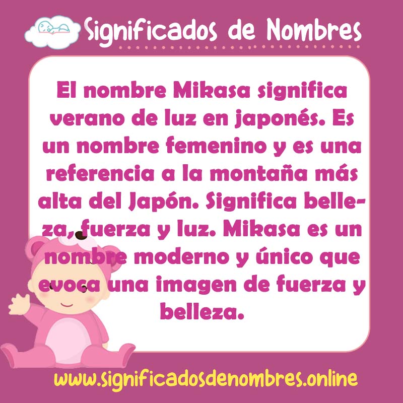 Significado y origen del nombre Mikasa