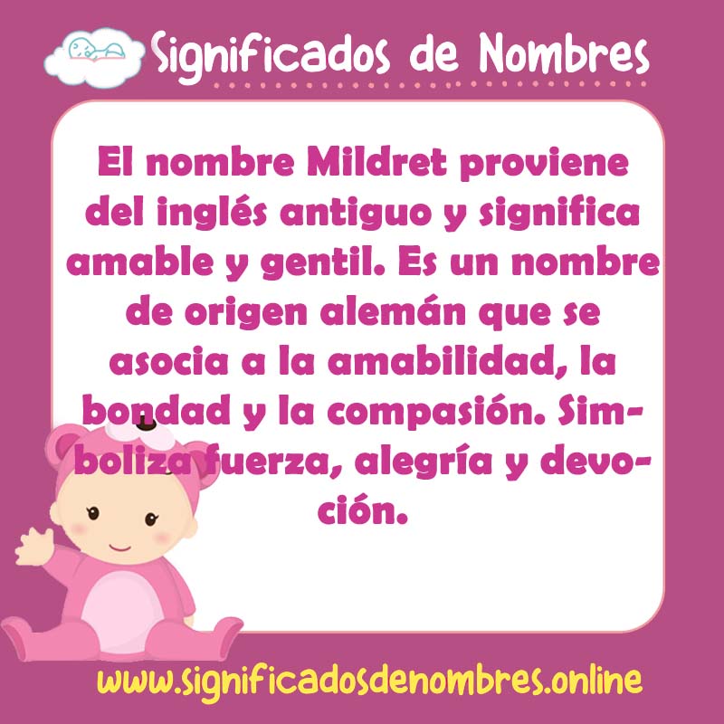 Significado y origen del nombre Mildret