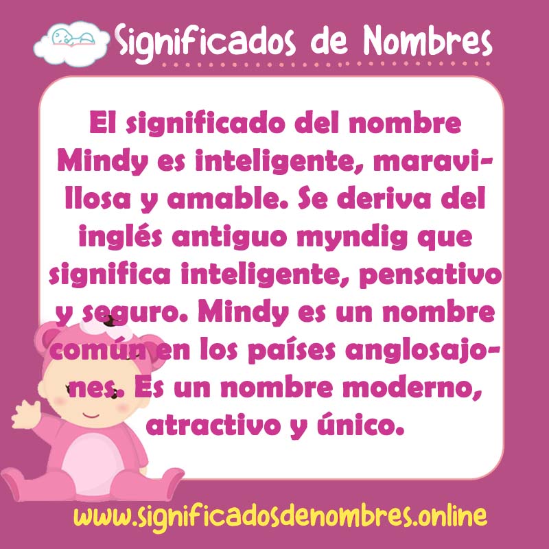 Significado y origen del nombre Mindy