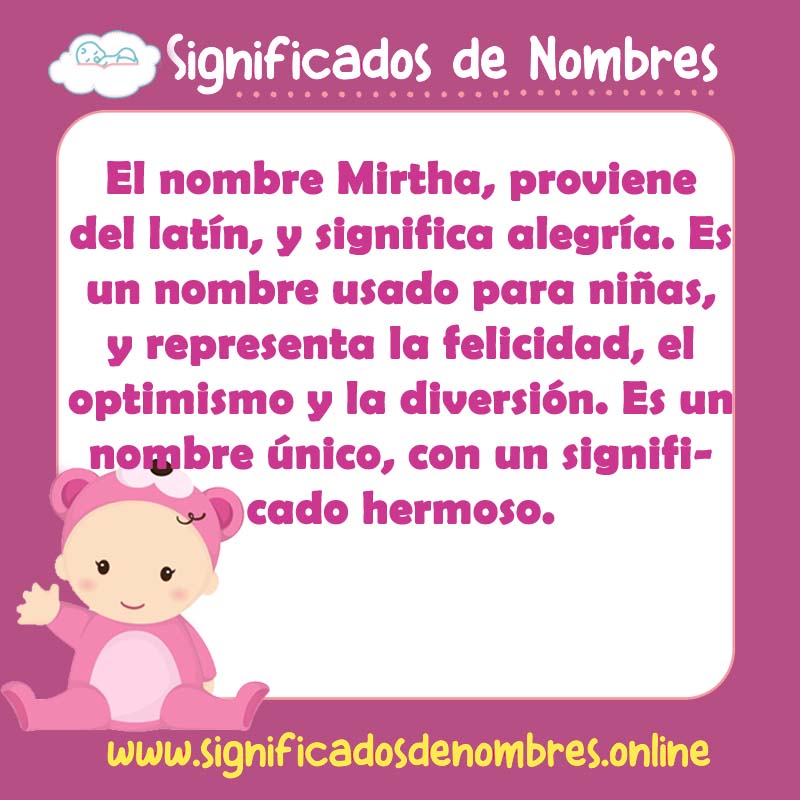 Significado y origen del nombre Mirtha