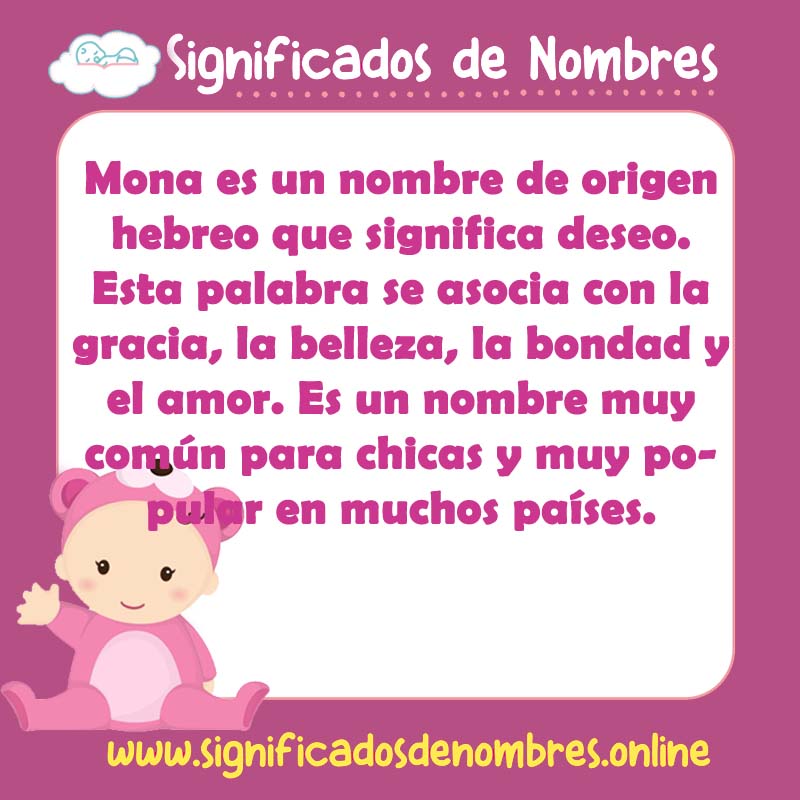 Significado y origen del nombre Mona