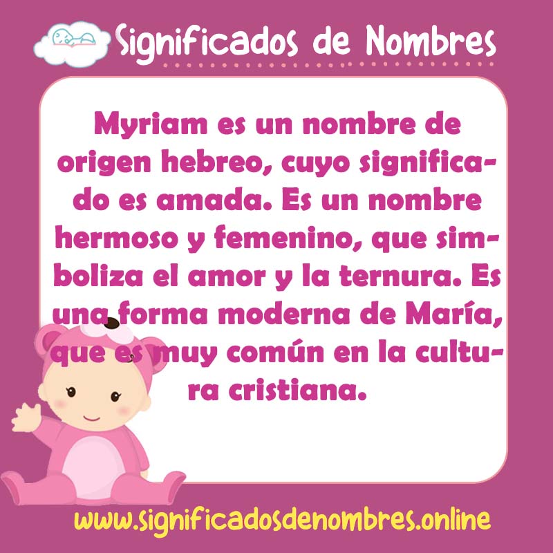 Significado y origen del nombre Myriam