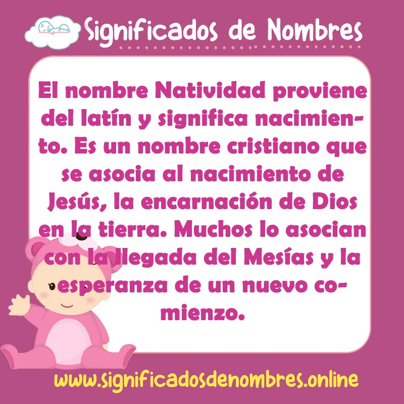 Significado y origen del nombre Natividad