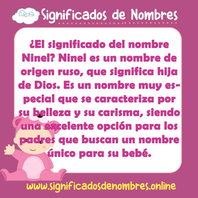 Significado y origen del nombre Ninel